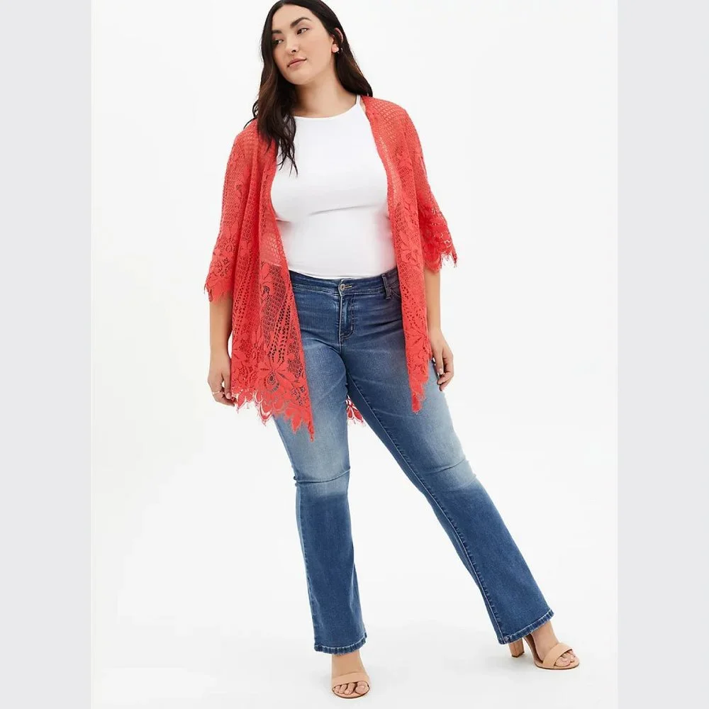 Torrid Luxe Slim Boot Jean - Super Stretch Light Wash Size 18 - Picture 2 of 3